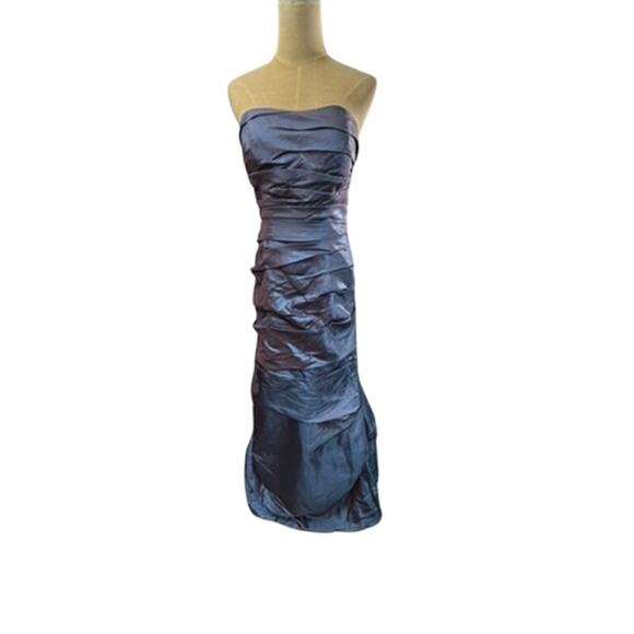 NWT!! "BILL LEVKOFF" Purple/Blue Iridescent Strapless Dress Prom Formal SZ 10 - Picture 1 of 16